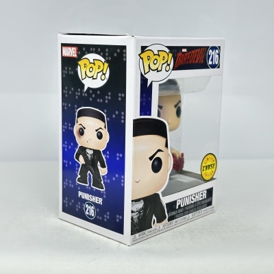 Figura Funko Pop Punisher da Marvel na caixa oficial com selo Limited Edition Chase.