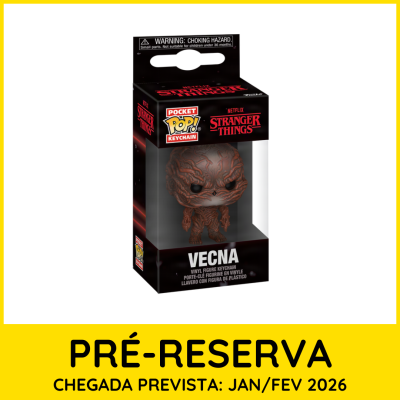 Chaveiro Vecna Stranger Things em caixa preta com janela transparente