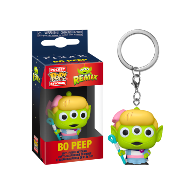 Chaveiro de vinil Bo Peep com três olhos, vestido colorido e embalagem Pocket Pop! Remix
