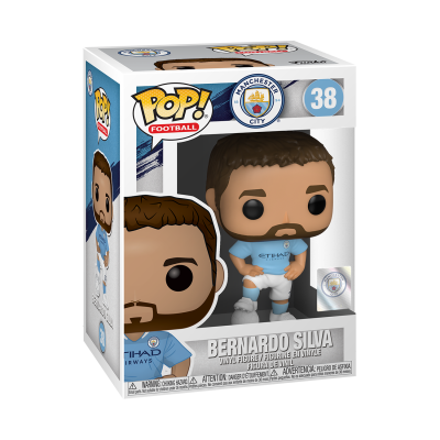 Boneco Funko Pop! de Bernardo Silva do Manchester City na caixa