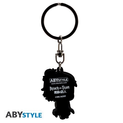 Chaveiro de borracha preta ABYstyle Attack on Titan com texto branco