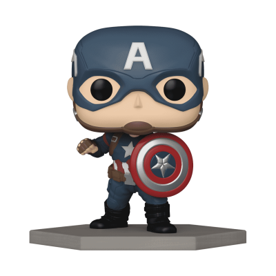 Figura Funko Pop do Capitão América com escudo redondo