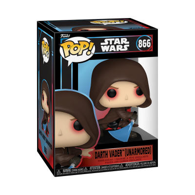 Figura Funko Pop! Darth Vader sem armadura com sabre azul em caixa