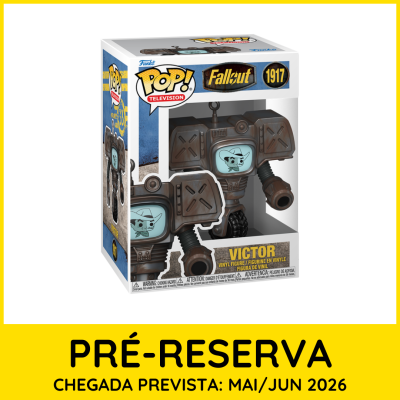 Funko Pop! Fallout Victor figura vinil embalado em caixa com aviso de pré-reserva 2026