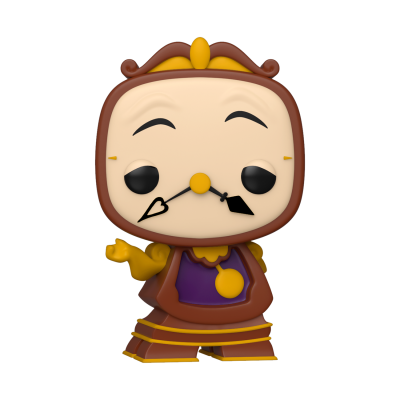 Figura Funko Pop de personagem relógio de pêndulo castanho e roxo