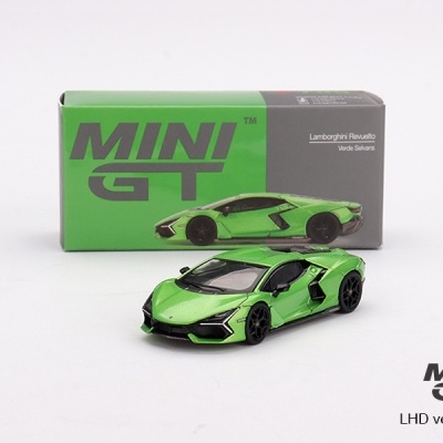 Miniatura Lamborghini verde metálico com caixa MINI GT