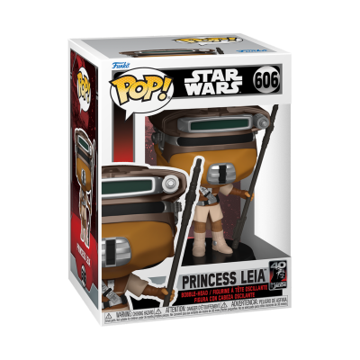 Figura Funko Pop! Star Wars Princess Leia número 606 na embalagem