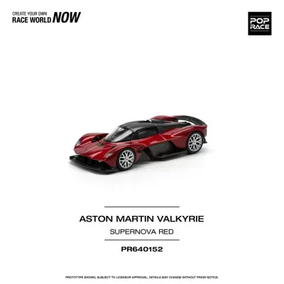 Miniatura de carro desportivo Aston Martin Valkyrie vermelha e preta