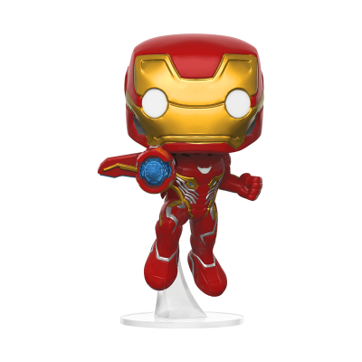 Boneco colecionável do Iron Man em estilo Funko Pop vermelho e dourado.