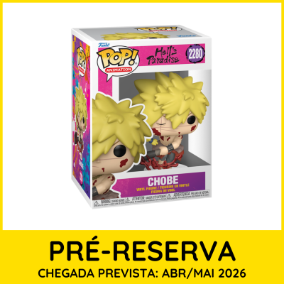 Funko Pop! de vinil da personagem Chobe da série Hells Paradise na embalagem