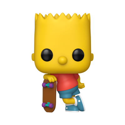 Figura colecionável Funko Pop do Bart Simpson com skateboard