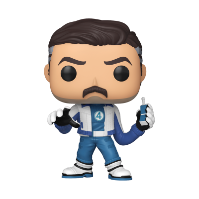 Figura Funko Pop de homem com fato azul e branco e número 4 no peito