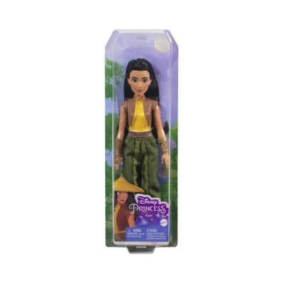 Boneca Disney Princess Raya com top amarelo e calças verdes