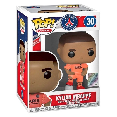 Figura de vinil Kylian Mbappé Paris Saint-Germain cor de laranja na caixa