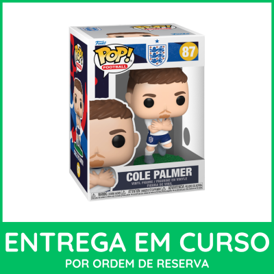 Figura Funko Pop! Football Cole Palmer em embalagem branca e azul