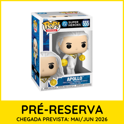 Figura Funko Pop! de Apollo da DC Super Heroes em caixa.