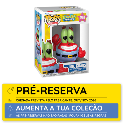 Figura Funko POP! Mr. Krabs da série SpongeBob SquarePants em caixa