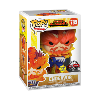 Figura Funko Pop Endeavor My Hero Academia em caixa
