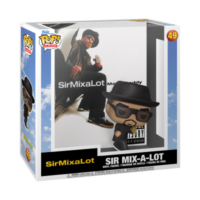 Figura Funko Pop Sir Mix-A-Lot em caixa de vinil preto e embalagem azul
