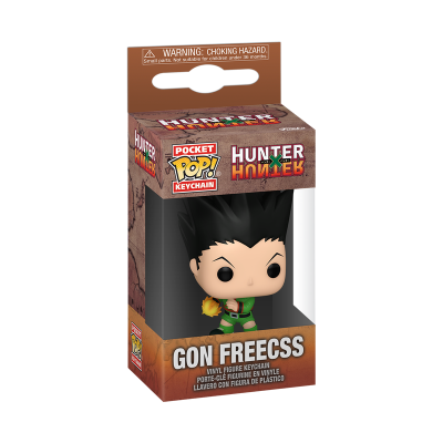 Chaveiro de vinil Gon Freecss da Hunter x Hunter na embalagem de cor castanha.