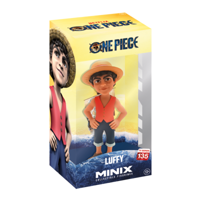 Figura colecionável Minix Luffy em caixa da série One Piece