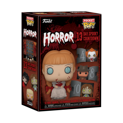 Caixa de contagem decrescente Pocket Pop! Funko Horror 13 dias com figuras de personagens de terror