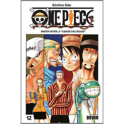 Capa do volume 12 da banda desenhada One Piece com personagens e texto
