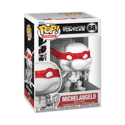 Figura de vinil Funko Pop! Michelangelo Teenage Mutant Ninja Turtles em caixa transparente branca