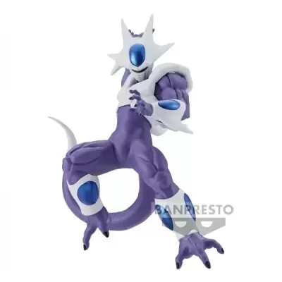 Figura de ação de personagem alienígena roxo e branco com cauda e olhos azuis