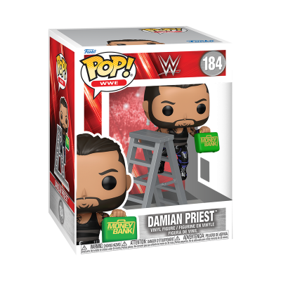 Figura Funko Pop WWE Damian Priest número 184 com escada e mala Money in the Bank