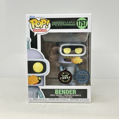 Figura Funko Pop Animation da personagem Bender da série Futurama na caixa