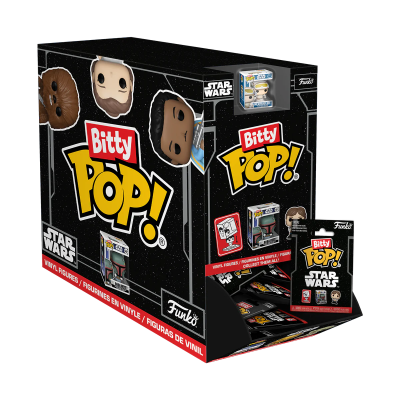 Expositor de cartolina com caixas de figuras de vinil Bitty Pop! Star Wars