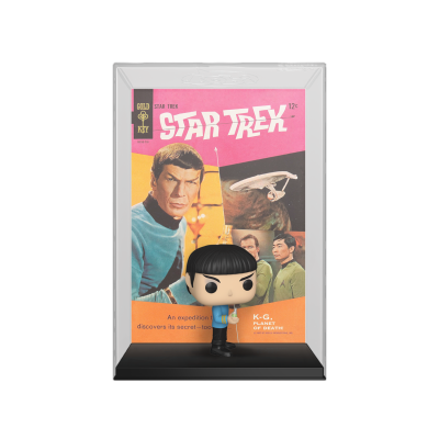 Figura Funko Pop Spock de Star Trek com capa retro da revista em moldura