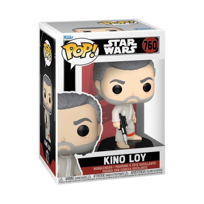 Figura Funko Pop! 760 Kino Loy de Star Wars em caixa com janela transparente