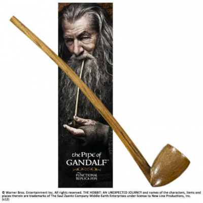 Cachimbo de madeira com fundo promocional de Gandalf