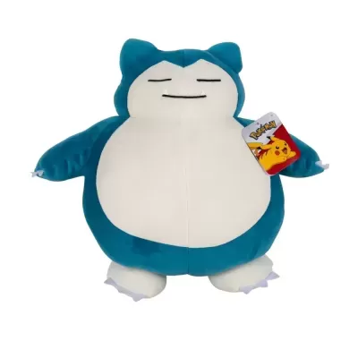 Peluche Snorlax azul e branco da Pokémon com etiqueta