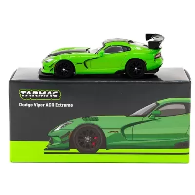 Miniatura de carro Dodge Viper verde com caixa preta e verde