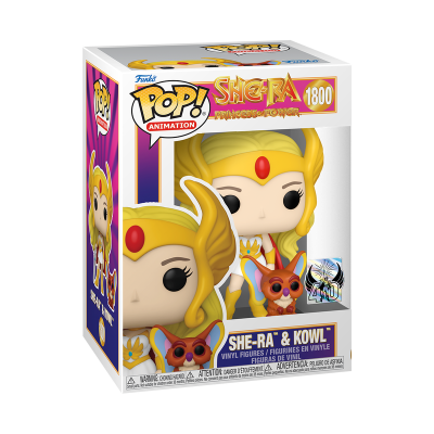 Caixa da figura Pop! Animation She-Ra & Kowl em vinil, número 1800