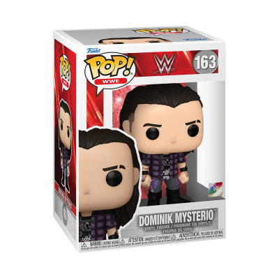 Figura Pop! WWE Dominik Mysterio nº163 em caixa de embalagem