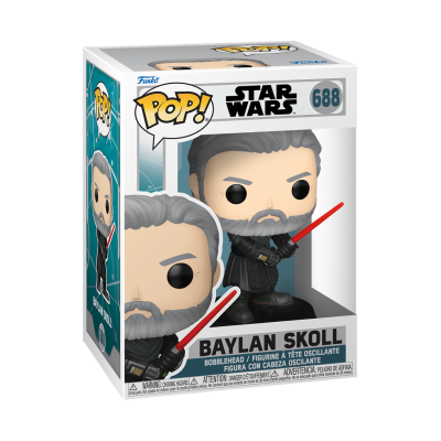 Figura Pop! Star Wars Baylan Skoll nº 688 com sabre de luz vermelho em caixa
