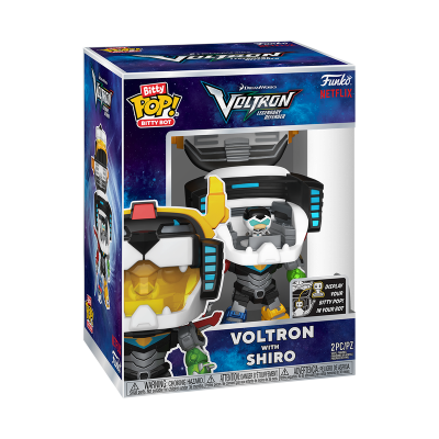 Boneco Funko Pop Bitty Bot Shiro de Voltron em embalagem azul