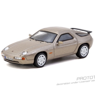 Miniatura de carro desportivo bege metálico em fundo branco
