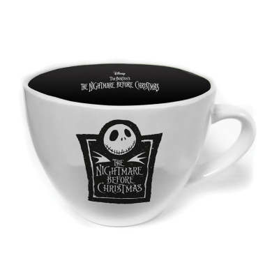Caneca branca com interior preto e estampa THE NIGHTMARE BEFORE CHRISTMAS