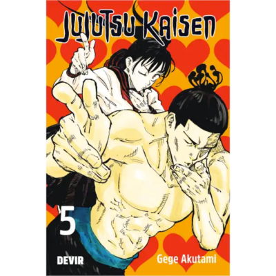 Capa do livro Jujutsu Kaisen número 5 com ilustração de personagens