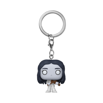 Chaveiro Funko Pop boneco branco com cabelo preto e violino