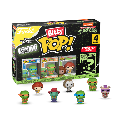Caixa de Funko Bitty POP! Teenage Mutant Ninja Turtles com 4 figuras coloridas