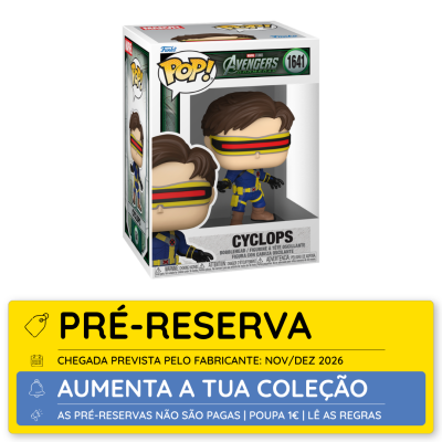 Figura Funko Pop Cyclops Marvel Avengers em caixa