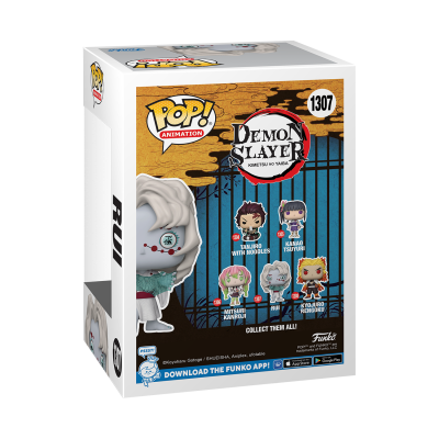 Caixa Funko Pop! Demon Slayer n.º 1307 com personagem e outras figuras da coleção atrás