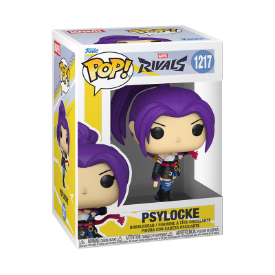 Figura Funko Pop! Psylocke da Marvel Rivals na embalagem