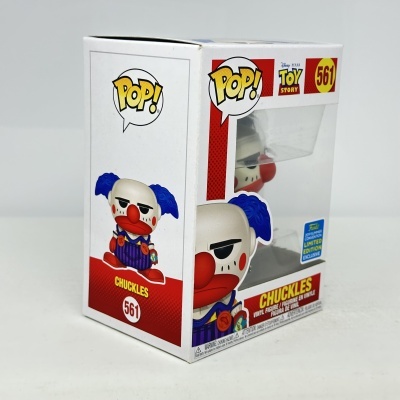 Caixa da figura de vinil Funko Pop! Chuckles de Toy Story com janela transparente